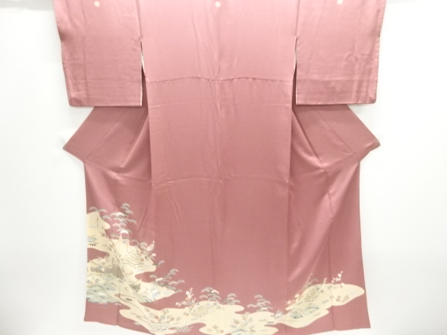 JAPANESE KIMONO / IRO-TOMESODE / YUZEN / CHAYATSUJI